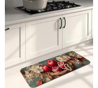 Tappetini da cucina per pavimento, motivo floreale vintage con mele rosse, imbottiti, comodi, lavabili, antiscivolo, decorativi, per lavelli da cucina, lavanderia e bagno, 40 x 119 cm