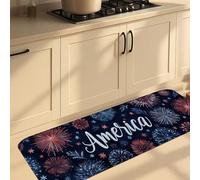 Tappetini da cucina per pavimento, motivo fuochi d'artificio e stelle, moderni tappetini in memory foam, imbottiti, confortevoli, lavabili, antiscivolo, per cucina, lavanderia, bagno, 40 x 119 cm
