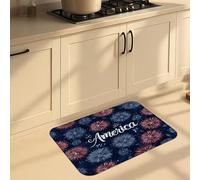 Tappetini da cucina per pavimento, motivo fuochi d'artificio e stelle, moderni tappetini in memory foam, imbottiti, confortevoli, lavabili, antiscivolo, per cucina, lavanderia, bagno, 40,6 x 61 cm