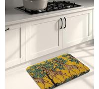 Tappetini da cucina per pavimento, motivo giraffa con stampa animalier vintage, morbidi, imbottiti, confortevoli, lavabili, antiscivolo, decorativi, per cucina, lavanderia, bagno, 40,6 x 61 cm
