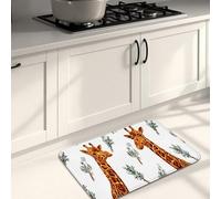 Tappetini da cucina per pavimento, stampa animalier, moderni ed eleganti, morbidi, imbottiti, confortevoli, lavabili, antiscivolo, decorativi, per lavelli da cucina, lavanderia e bagno, 50 x 78 cm