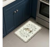 Tappetini da cucina per pavimento, stile classico rustico con foglie ramo verde, comodi, lavabili, spessi, per lavanderia, bagno, vanità, 40,6 x 61 cm