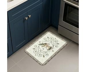 Tappetini da cucina per pavimento, stile classico rustico con foglie ramo verde, comodi, lavabili, spessi, per lavanderia, bagno, vanità, 40,6 x 61 cm