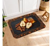 Tappetini da cucina per pavimento, stile rustico con pere, con pane alla cannella, lavabili, comodi, per lavello, lavanderia, bagno, corridoio, 50 x 79 cm