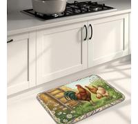 Tappetini da cucina per pavimento, stile rustico vintage, morbidi, imbottiti a molla, comodi, lavabili, per lavelli da cucina, lavanderia, bagno, 40,6 x 61 cm