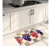 Tappetini da cucina per pavimento, stile vintage a scacchiera, morbidi, imbottiti, confortevoli, lavabili, antiscivolo, decorativi, per lavelli da cucina, lavanderia, bagno, 50 x 79 cm