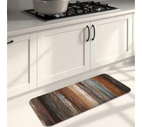 Tappetini da cucina rustici per pavimento, in legno memory foam, imbottiti, confortevoli, lavabili, antiscivolo, per lavelli da cucina, lavanderia e bagno, 40 x 119 cm