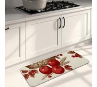 Tappetini da cucina rustici per pavimento, motivo mele rosse, vintage, morbidi, imbottiti, confortevoli, lavabili, antiscivolo, per lavelli, lavanderia e bagno, 40 x 119 cm