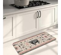 Tappetini da cucina rustici per pavimento, motivo mucca delle Highland vintage, in memory foam, imbottito, anti fatica, lavabili, antiscivolo, per lavelli da cucina, lavanderia e bagno, 40 x 119 cm