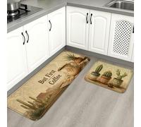 Tappetini da cucina rustici vintage per pavimento, ma First Coffee, decorativi, imbottiti, lavelli, lavanderia, 2 pezzi