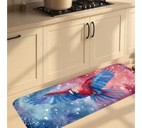 Tappetini da cucina tropicali per pavimento, in memory foam, con pappagallo, comodi, lavabili, antiscivolo, decorativi, per lavelli da cucina, lavanderia e bagno, 40 x 119 cm