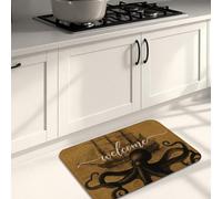 Tappetini da cucina vintage a forma di polpo per pavimenti, morbidi tappetini imbottiti confortevoli, lavabili, antiscivolo, per lavelli da cucina, lavanderia e bagno, 50 x 79 cm
