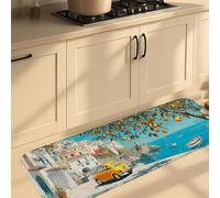 Tappetini da cucina vintage costiera per pavimento, tappetini imbottiti in memory foam con campagna mediterranea, lavabili, antiscivolo, per cucina, camera da letto, bagno, 40 x 119 cm