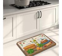 Tappetini da cucina vintage floreali per pavimento, in stile rustico, morbidi, imbottiti a molla, comodi, lavabili, per lavelli da cucina, lavanderia e bagno, 50 x 78 cm