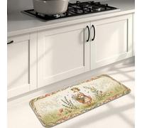 Tappetini da cucina vintage floreali per pavimento, motivo floreale rustico, morbidi, imbottiti a molla, comodi, lavabili, per lavelli da cucina, lavanderia e bagno, 40 x 119 cm