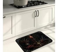 Tappetini da cucina vintage gotici per pavimento, design con rose e libri, morbidi tappetini imbottiti autunnali, comodi, lavabili, decorazione per lavelli da cucina, lavanderia e bagno, 40,6 x 61 cm