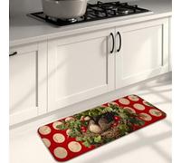 Tappetini da cucina vintage per pavimento, a pois rossi e a nido d'anatra, morbidi, imbottiti, confortevoli, lavabili, antiscivolo, decorativi, per lavelli da cucina, lavanderia, bagno, 40 x 119 cm