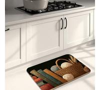 Tappetini da cucina vintage per pavimento, accoglienti cestini e libri, morbidi, imbottiti, confortevoli, lavabili, antiscivolo, decorativi, per lavelli da cucina, lavanderia, bagno, 50 x 78 cm