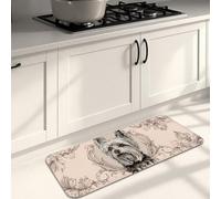 Tappetini da cucina vintage per pavimento, con ritratti di cani, decorativi, imbottiti, antiscivolo, per lavelli da cucina, lavanderia, bagno, 40,6 x 119,6 cm