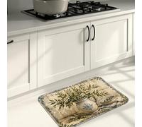 Tappetini da cucina vintage per pavimento, design rustico con camion e cestino, con imbottitura a molla, comodi, lavabili, per lavelli da cucina, lavanderia, bagno, 40,6 x 61 cm