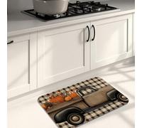 Tappetini da cucina vintage per pavimento, motivo a scacchi, morbidi, imbottiti, confortevoli, lavabili, antiscivolo, per lavelli da cucina, lavanderia, 40,6 x 61 cm