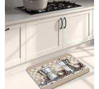 Tappetini da cucina vintage per pavimento, stile rustico con caffè preparato, antiscivolo, imbottiti, lavabili, decorativi, per lavelli da cucina e lavanderia, 50 x 79 cm