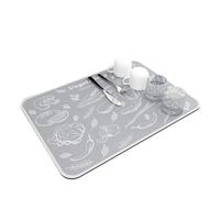 Tappetini Da Scrivania Grande tappetino assorbente da cucina for scolapiatti, asciugatura e scarico del bagno(Vegetable grey,30x40cm)