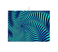 Tappetini di asciugatura multicolori per il piano di lavoro della cucina, linea visiva sfumata, illusione ottica, divertenti tappetini di asciugatura in silicone, tappetino resistente al calore, picco