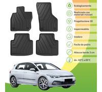Tappetini Ecologici Con Materiali Riciclati Per VW Golf 8 Dal 2021 Automat mHev