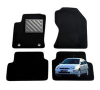 Tappetini Ford Focus I dal 1998 al 2004 (Anche Station Wagon), Su Misura | Tappetini Auto in Moquette Nera, Battitacco in Gomma Rinforzata, Antiscivolo