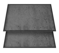 Tappetini in gomma anti affaticamento, confezione da 2 tappetini per cucina e ristorante, tappetini antiscivolo per bar, tappetini drenanti, garage, casa, piscina, uso 91,4 x 152,4 cm