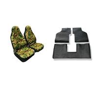 Tappetini in Gomma + Coprisedili anteriori KIT per Panda 750 4x4 141-141 A dal 1986 al 2003 Tappeti auto su misura antiscivolo in set completo con Posteriore Intero 10750-53260