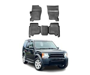 Tappetini in gomma per auto compatibile con Land Rover Discovery III/IV 2004 - 2017 - Tappetino 3D impermeabile, antiscivolo, in gomma, colore nero