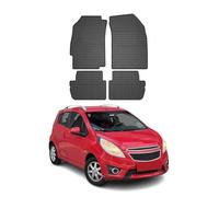 Tappetini in Gomma per Auto, Tappeti Auto, Tappetino Auto Gomma, Compatibili con Chevrolet Spark IV 2015-2019 OMAC Adatta 3D Nero