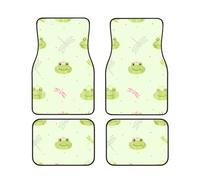 Tappetini in gomma premium da 4 pezzi con graziose rane e libellule per auto, SUV e camion, protezione per tutte le stagioni, universali da rifinire