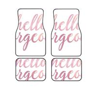 Tappetini in gomma premium Hello Gorgeous in rosa, 4 pezzi, per auto, SUV e camion, protezione per tutte le stagioni, universali, adatti a tutti i tipi di terreno