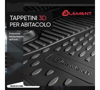 Element tappetini in gomma 3D premium su misura adatti per Tesla Model Y, Mk1 (I), 2020->, 3 pezzi.