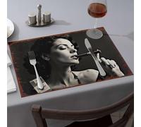 Tappetini in silicone per bancone da cucina, da donna, con sigaro fumante, con confezione di sigarette, tovagliette decorative pasquali (4 pezzi)