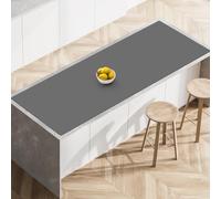 Tappetini in silicone per bancone della cucina, 190 x 60 cm, più grande tappetino resistente al calore, impermeabile, spesso, antiscivolo, tappetino protettivo per piano di lavoro, grigio scuro