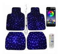 Tappetini LED per auto Starlight, 4 pezzi con luce a stella scintillante, tappetini decorativi universali per auto con controllo app, luci a fibra ottica lavabili, atmosfera luminosa