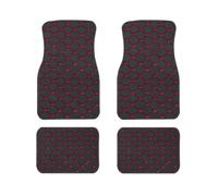 Tappetini Macchina Per TOYOTA Per Auris Per Avensis Per Crown Per 4Runner Per Harrier FJ Per Cruiser Tappetini In Similpelle Marca Dimensioni Standard Tappetini Auto(Black Red 4 PCS)