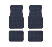 Tappetini Macchina Per TOYOTA Per Auris Per Avensis Per Crown Per 4Runner Per Harrier FJ Per Cruiser Tappetini In Similpelle Marca Dimensioni Standard Tappeti Per Auto(Black Blue 4 PCS)