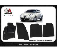 Tappetini Mito Alfa Romeo in moquette con ricami battitacco in plastica 4 pezzi