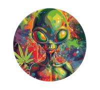 Tappetini Mouse Alien Cannabis Leaves Hippie Marijuana Psychedelic Mousemat | 20Cm Mousemat Durevole Antiscivolo Tappetino Per Mouse Per Lavoro Gioco Casa