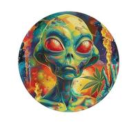 Tappetini Mouse Alien Cannabis Leaves Marijuana Trippy Psychedelic Mousemat | 20Cm Mousemat Base In Gomma Durevole Tappetini Mouse Per Ufficio Laptop Casa