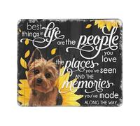 Tappetini Mouse Art for Dog Sunflower The Best Things in Life Are The People You Love 25X30Cm Bordo Cucito Tappetini per Il Mouse Antipolvere Mousemat per Lavoro Pc