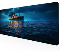 Tappetini Mouse Blu Tappeto Mouse Grande Nave,Morbido Impermeabile Durevole Facile Da Pulire Superficie Antiscivolo Tappetino Da Gaming Resistente All'Usura Per Ufficio,Regalo Uomo 600x400x3mm Y1-847