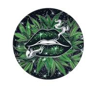 Tappetini Mouse Cannabis Leaves Marijuana Green Lips Abstract Mousepad | 20Cm Mousemat Bordo Cucito Durevole Tappetini Mouse Per Lavoro Casa Ufficio
