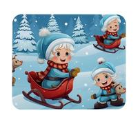 Tappetini Mouse Christmas Sleigh A 25X30Cm Bordo Cucito Mouse Pad Soffice Mousepad per Ufficio Laptop