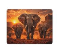Tappetini Mouse Elephants At Sunset On The Savanna Tappetino per Mouse PC